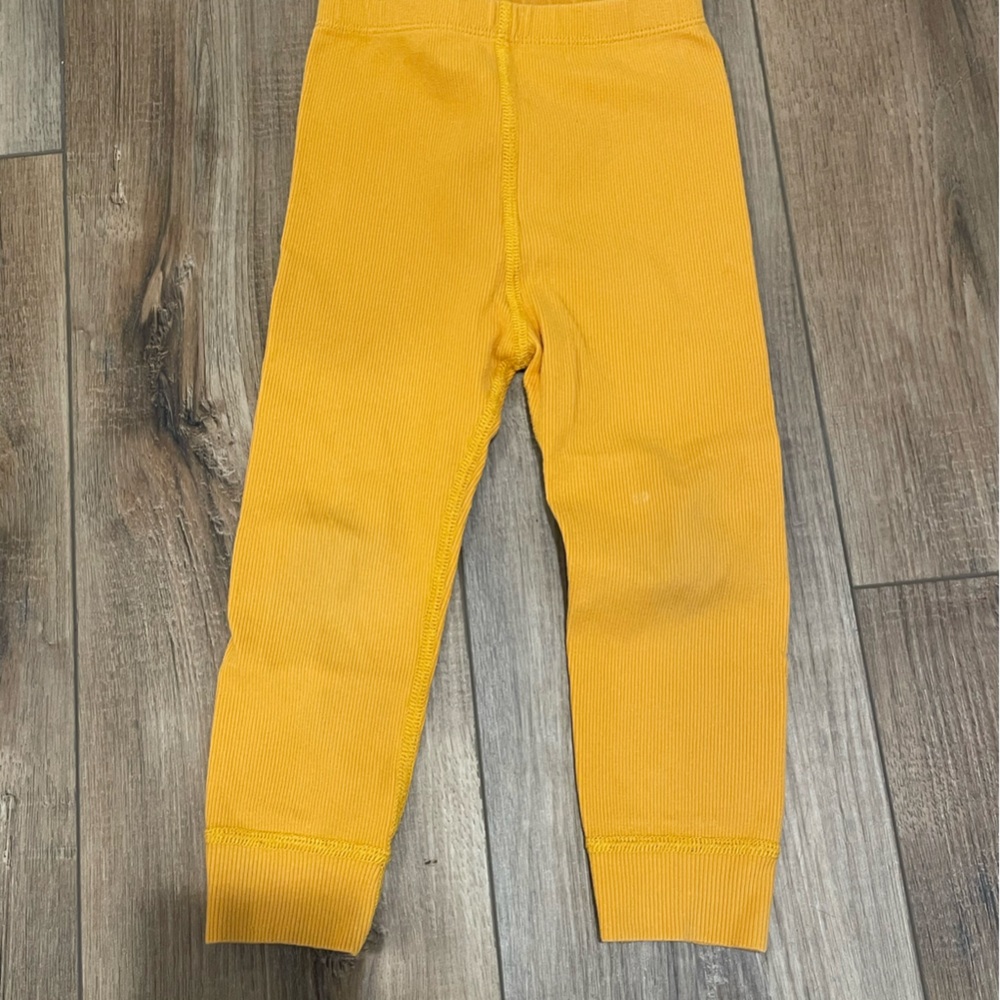 Hanna Andersson Yellow Ribbed Bottoms size 3T